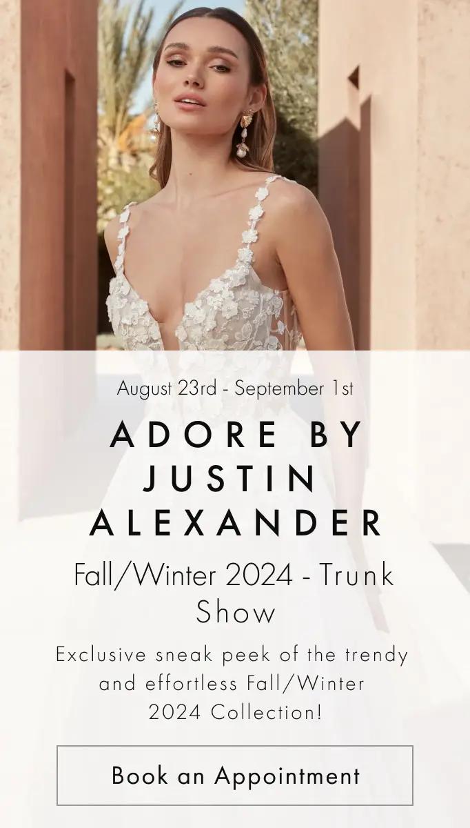Mobile Adore by Justin Alexander Fall/Winter 2024 Trunk Show Banner