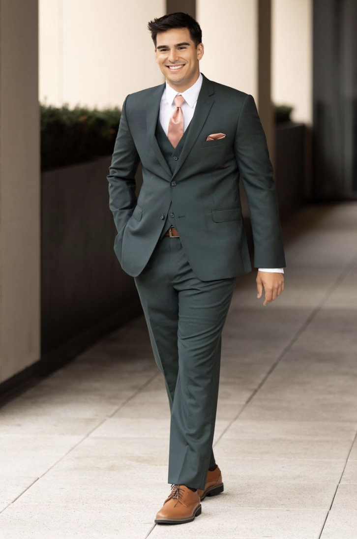 Tuxedo & Suit Style #Ike Behar Hunter Green Luka Suit Default Thumbnail Image