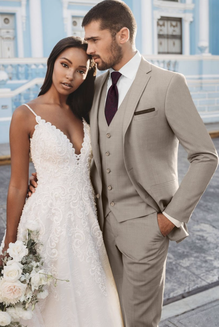 Tuxedo & Suit Style #Allure Men Sand Brunswick Suit Default Thumbnail Image