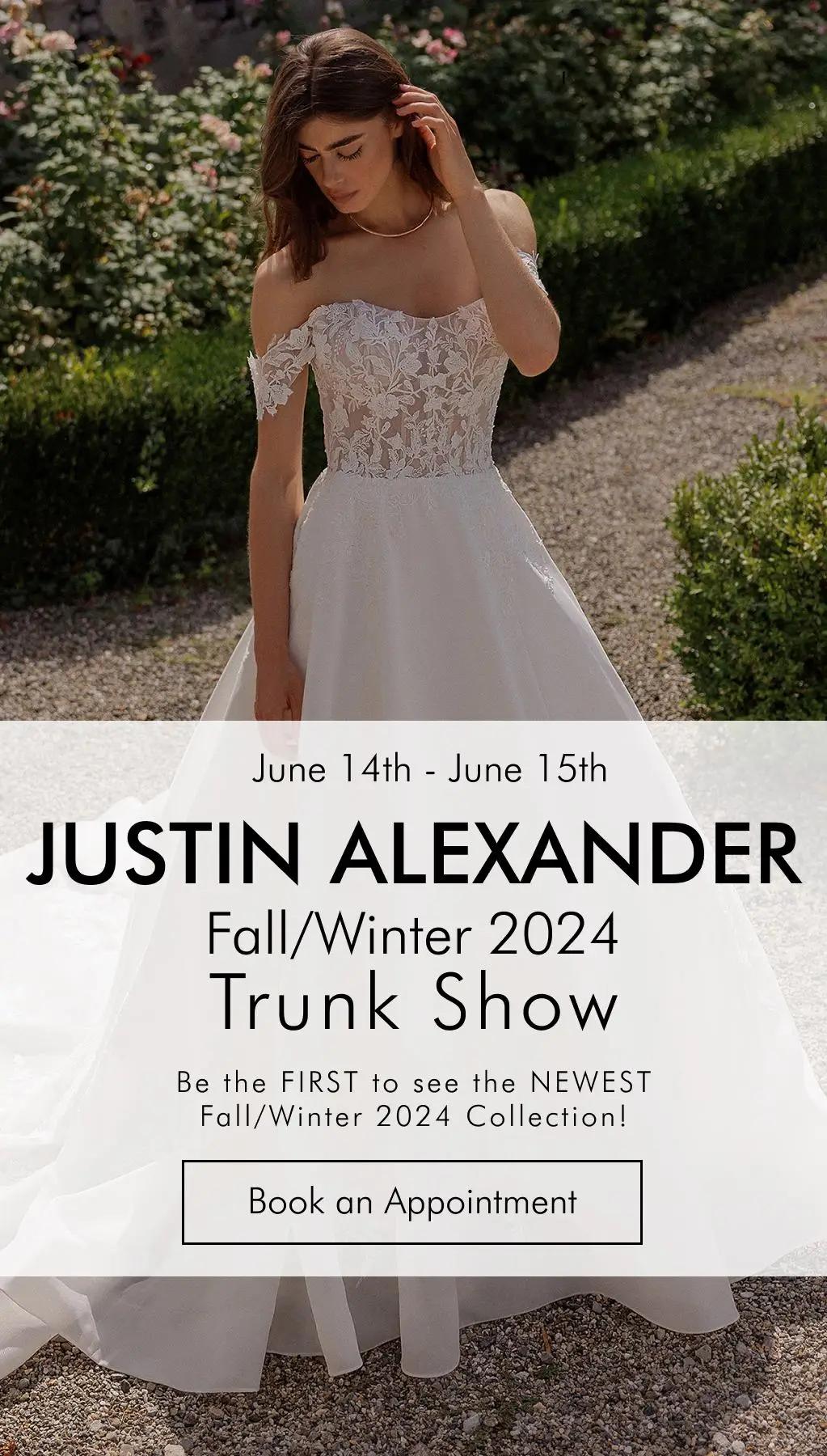 Mobile Justin Alexander Fall/Winter 2024 Trunk Show Banner